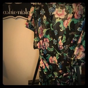 Sheer floral top by Express